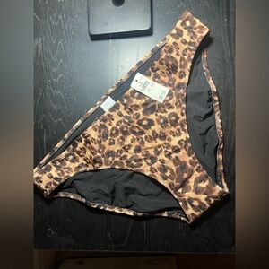 Aerie Leopard Print Bikini Bottoms - Brown & Black